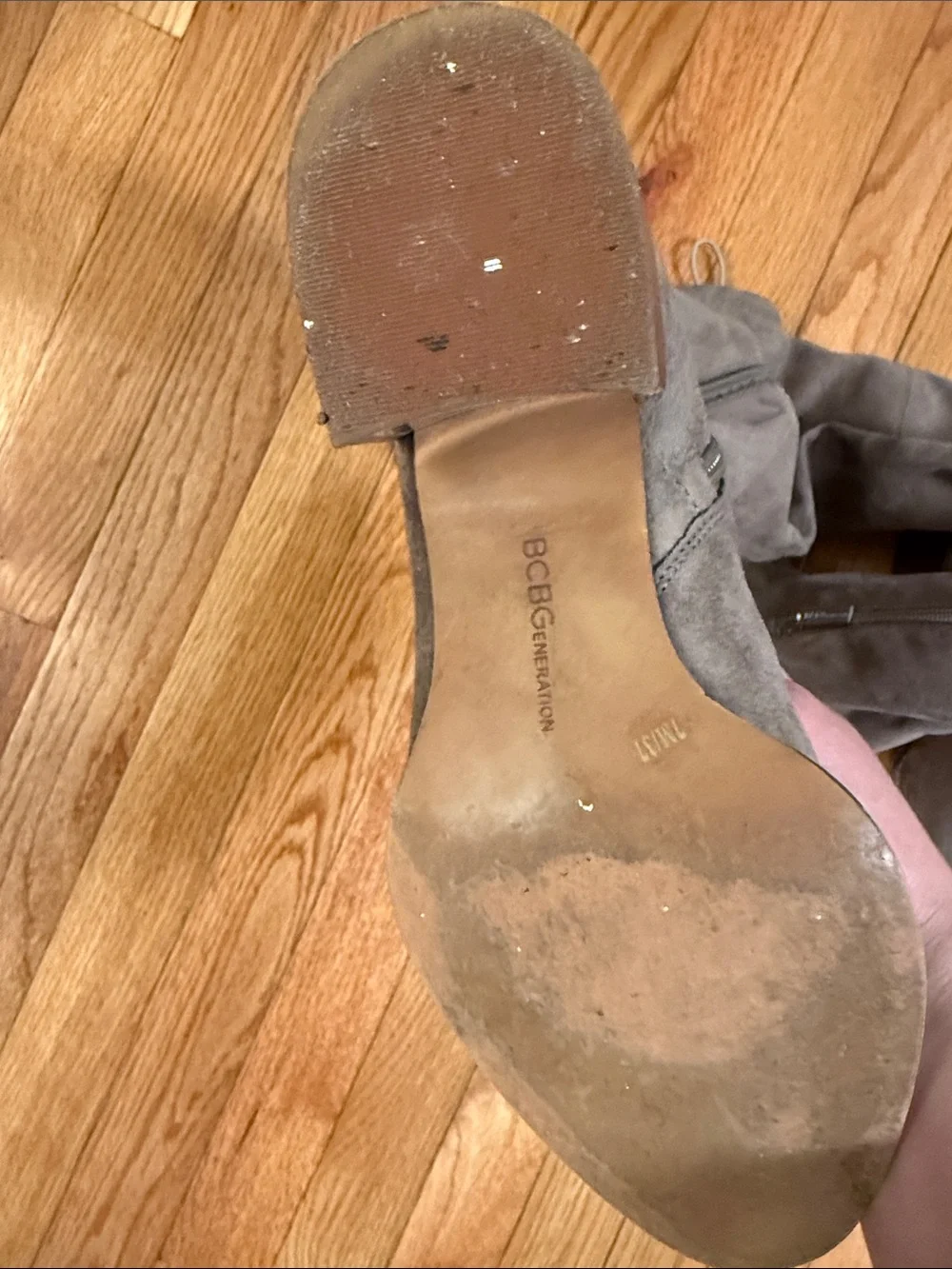 BCBGeneration Over-the-Knee Suede Boots — Taupe